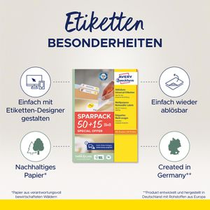 Produktbild für Universaletiketten Zweckform L4731REV-65, weiß
