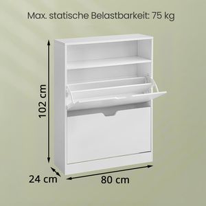 Produktbild für Schuhschrank Vasagle LBC048W01, weiß