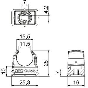 Produktbild für Klemmschellen OBO Quick-Schelle, aus Kunststoff