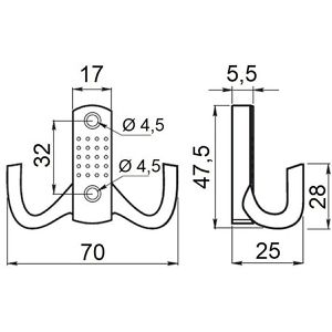 Produktbild für Garderobenhaken SO-TECH Jasmin, 108548, edelstahloptik matt