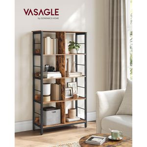Produktbild für Bücherregal Vasagle LLS105B01, schwarz / vintage braun