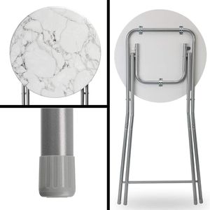 Produktbild für Stehtisch CASARIA 107835, weiß marmoriert, Ø 60 cm