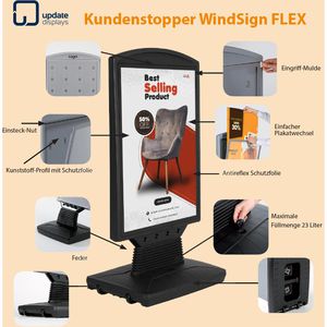 Produktbild für Kundenstopper Update-Displays WindSign Flex DIN A1