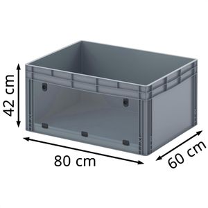 Produktbild für Eurobox AUER EG SKL 86/42 HG, grau, mit Acrylglas-Sichtklappe