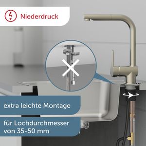 Produktbild für Küchenarmatur Schütte London, Edelstahl