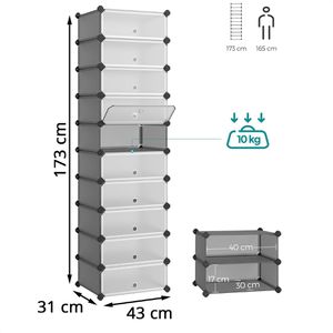 Produktbild für Schuhregal Songmics LPC010G01, aus Kunststoff