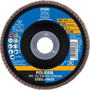 Produktbild für Fächerschleifscheibe PFERD-TOOLS PFC 125 Z40 PSF STEELOX