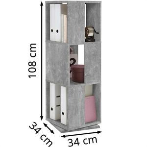 Produktbild für Bücherregal FMD-Möbel Tower, 291-001, beton