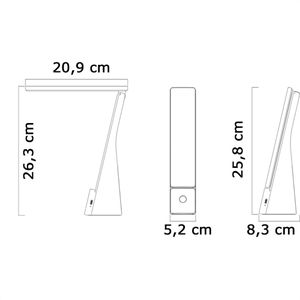 Produktbild für Schreibtischlampe EinLicht Tafel, silber, LED, dimmbar