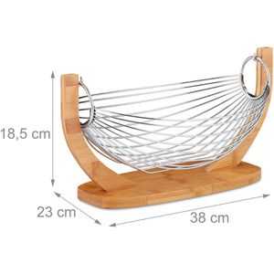 Produktbild für Obstschale Relaxdays 10028850, Bambus / Edelstahl