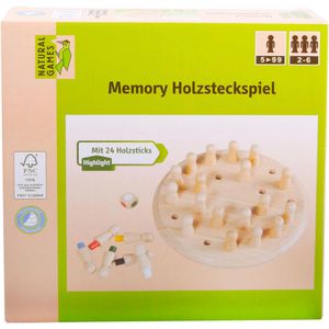 Brettspiel Natural-Games Memory Holzsteckspiel