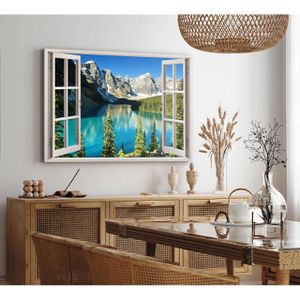 Produktbild für Wandbild Sinus-Art Fensterbild Bergsee, 120 x 80 cm