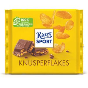 Ritter-Sport Tafelschokolade Knusperflakes, Großtafel, 250g