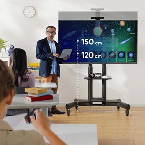 Produktbild für TV-Ständer Onkron TS1551-B, Ablage &amp; Rollen, schwarz, Metall