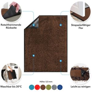 Produktbild für Schmutzfangmatte Floordirekt Monochrom