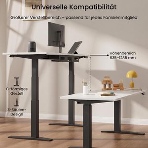 Produktbild für Schreibtisch FlexiSpot E7B-Pro 2026, weiß / schwarz