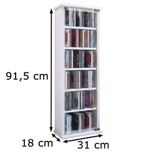 Produktbild für CD-Regal VCM Classic, 21027, weiß