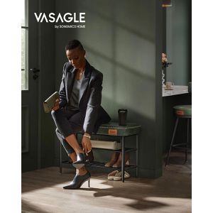 Produktbild für Schuhbank Vasagle EKHO, schwarz / grün, aus Metall