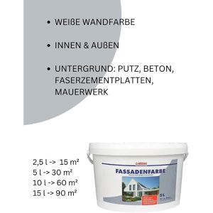 Produktbild für Wandfarbe Wilckens Fassadenfarbe, weiß