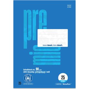 Produktbild für Briefblock Staufen Premio 040751025, Recycling, A4