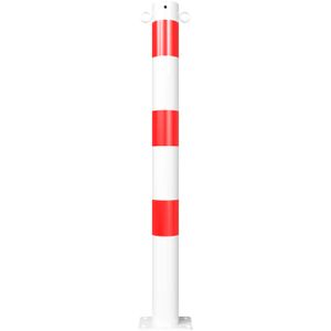 Absperrpfosten Schake 476PB/2, 2 Ösen, rot/weiß, aus Metall