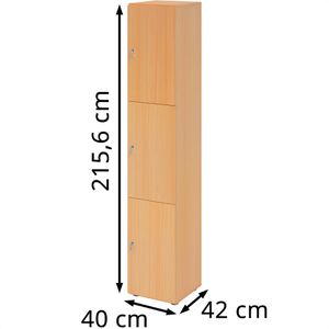 Produktbild für Schließfachschrank Hammerbacher 264l3, buche