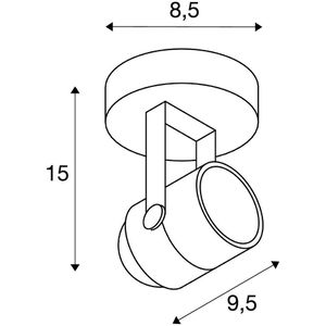 Produktbild für Deckenstrahler SLV Spot 79, schwarz mit GU-Fassung