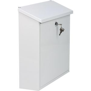 Produktbild für Briefkasten Alco 8604, weiß, aus Stahl