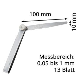 Produktbild für Fühlerlehre Helios-Preisser 0606127, aus Federstahl