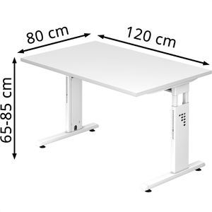 Produktbild für Schreibtisch Hammerbacher O-Serie, weiß / weiß