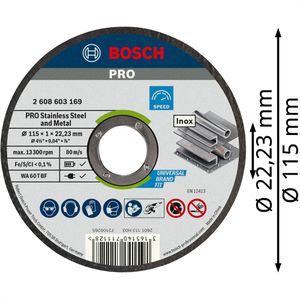 Produktbild für Trennscheibe Bosch PRO Stainless Steel and Metal, 22,23 mm