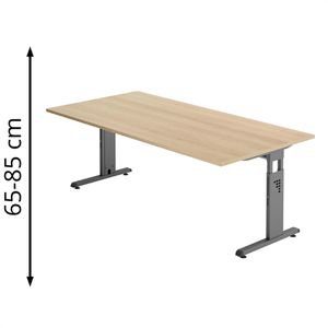 Schreibtisch Hammerbacher O-Serie, eiche / graphit