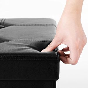 Produktbild für Sitztruhe Songmics schwarz, 76 x 38 x 38cm