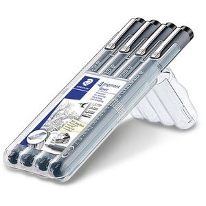 Produktbild für Fineliner Staedtler pigment liner, 308 WP4, schwarz