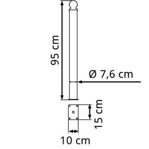 Produktbild für Absperrpfosten Schake 474PB, grau, aus Metall