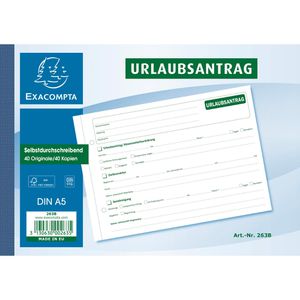 Produktbild für Urlaubsantrag Exacompta 263B, A5 quer