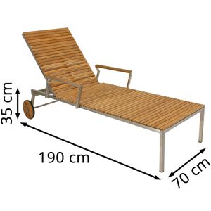 Produktbild für Sonnenliege Garden-Pleasure DENVER, aus Edelstahl/ Holz