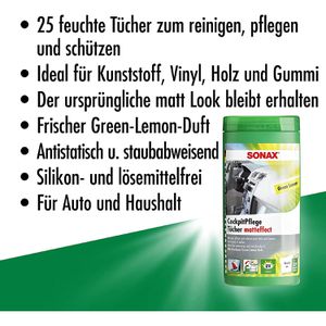 Produktbild für Reinigungstücher Sonax 04128000 matteffect Green Lemon, feucht