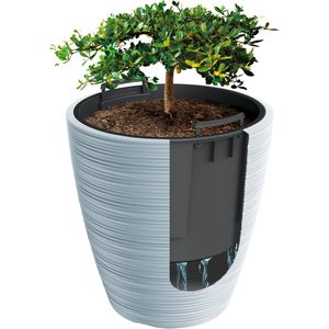 Produktbild für Übertopf Prosperplast Vena Round, hellgrau, Ø 30 x 30 cm