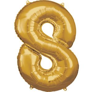 Luftballons Amscan 9906273, Riesenzahl 8, gold