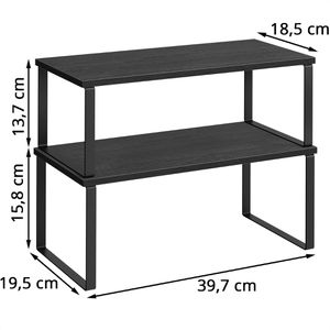Produktbild für Küchenregal Songmics KCS025B01, schwarz, 2er Set