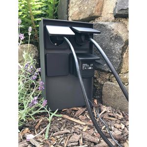 Produktbild für Gartensteckdose Bold Abano, anthrazit, anschraubbar