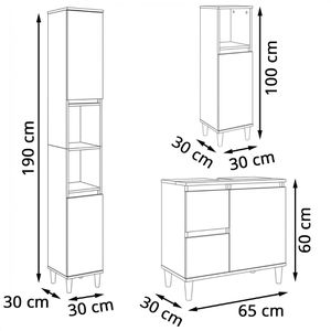 Produktbild für Badmöbel-Set vidaXL 3185535, weiß, 3-teilig