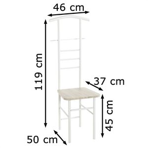 Produktbild für Herrendiener Haku-Möbel 80088, weiß / eiche