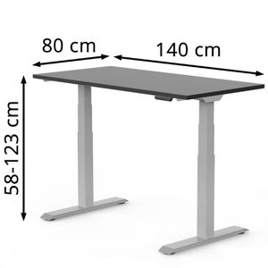 Produktbild für Schreibtisch FlexiSpot E7S 2026, schwarz / grau