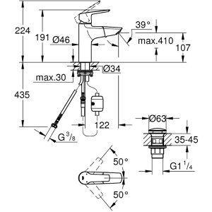 Produktbild für Waschtischarmatur GROHE Start M-Size, verchromt