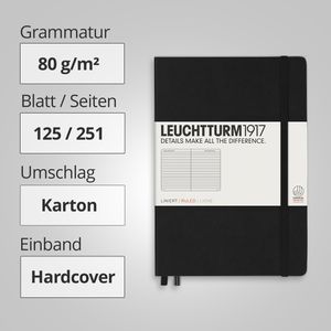 Produktbild für Notizbuch Leuchtturm1917 Medium, Karton Hardcover