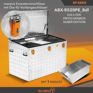 Produktbild für Fahrzeugbox ALUBOX-Alukiste ABX-R520PE, Aluminium Riffelblech