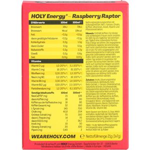 Produktbild für Getränkepulver Holy Energy Raspbeery Raptor, Himbeere &amp; Yuzu