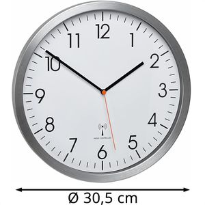 Produktbild für Wanduhr TFA 60.3527.55, Aluminium, analog, Funkuhr